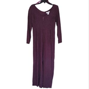 Vintage Express Burgundy Polka Dot Jumpsuit